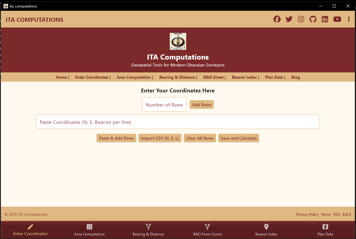 ita computations geospatial app screenshot