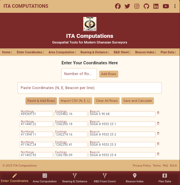 Screenshot of Main Screen App